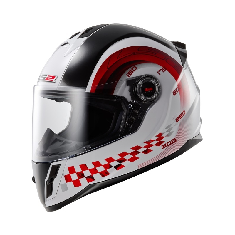 Dětská přilba na motorku LS2 FF392 Chrono Junior bílo-červená výprodej