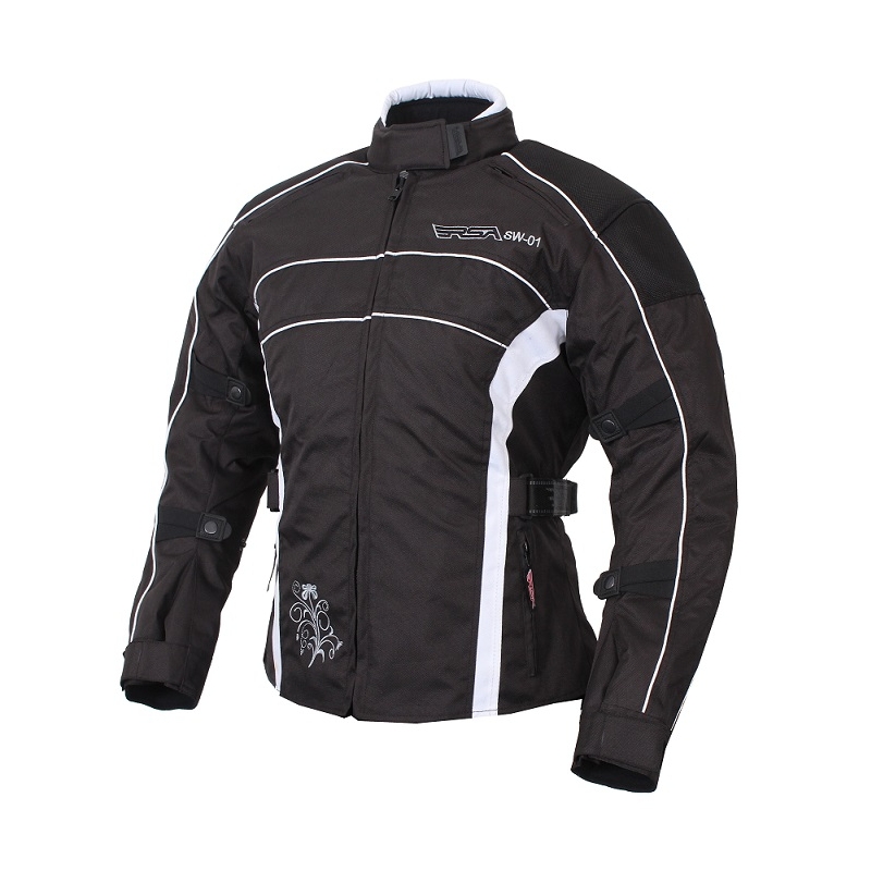 Moteriškas motociklininko kostiumas RSA SW-01 baltas - 2 vnt. išpardavimas