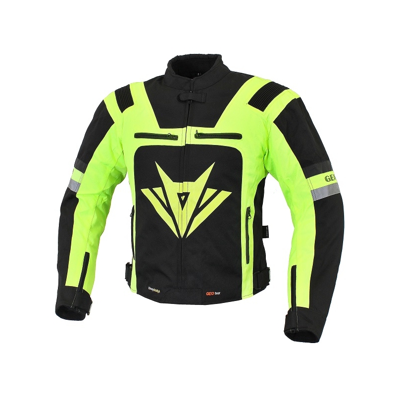Bunda na motorku RSA Gear černo-fluo žlutá výprodej