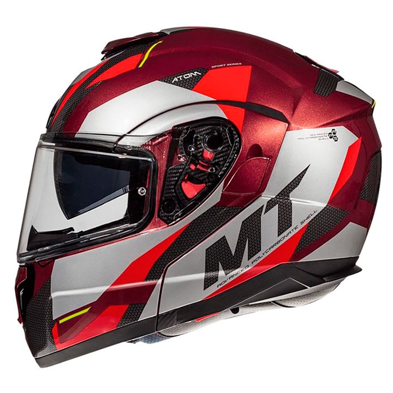 Vyklápěcí přilba na motorku MT Atom SV TRANSCEND F5 červená