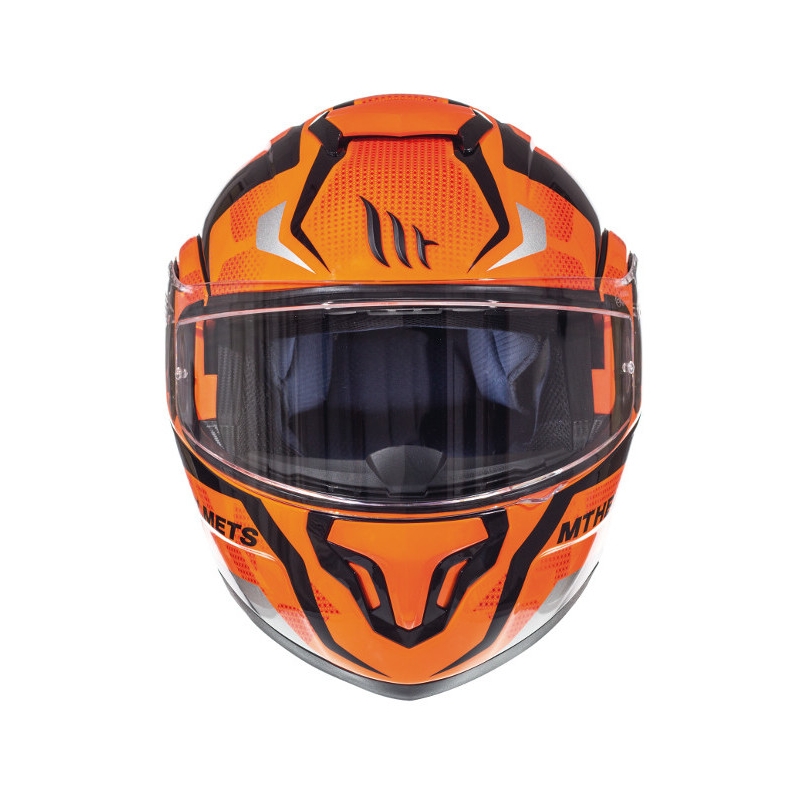 Vyklápěcí přilba na motorku MT Atom Divergence fluo oranžová výprodej