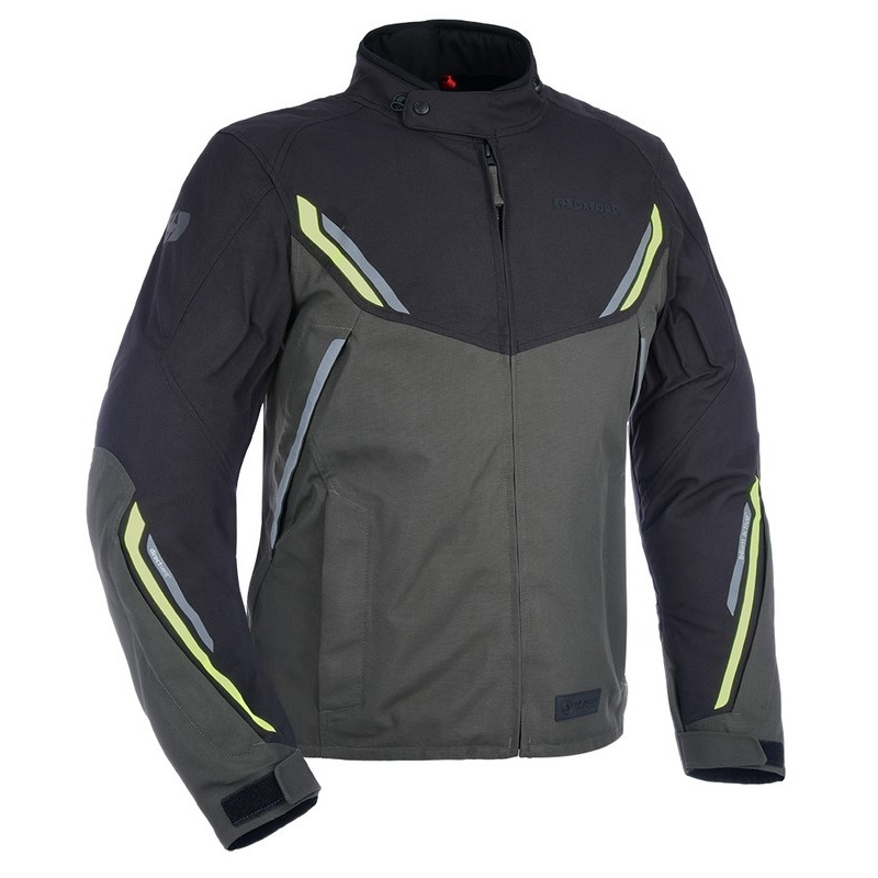 Oxford Advanced Hinterland juodai pilka-fluo geltonos spalvos motociklininko striukė