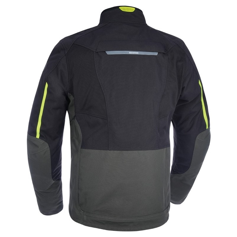 Oxford Advanced Hinterland juodai pilka-fluo geltonos spalvos motociklininko striukė