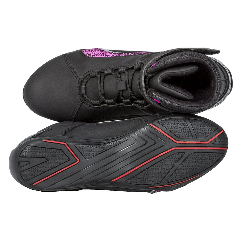 Moteriški "Kore Velcro 2.0" motociklininko batai juodai violetinės spalvos