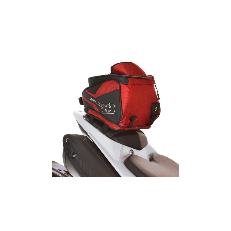 Bagažinės ir balnelio krepšys Oxford M4R Tank 'n' Tailer juoda ir raudona