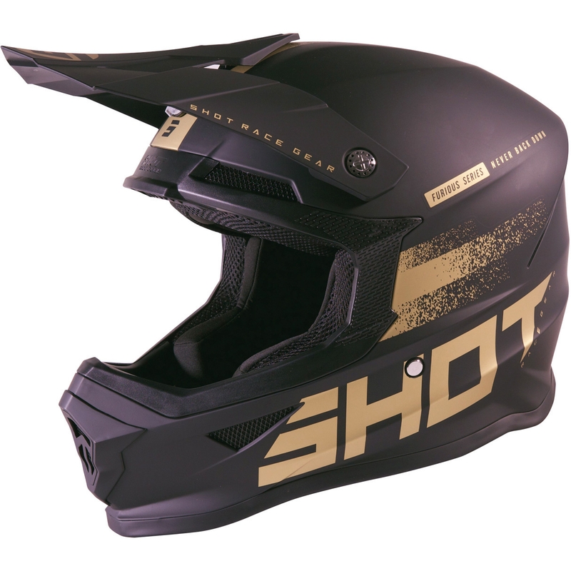 Motokrosová přilba Shot Furious Raw 2.0 černo-zlatá výprodej