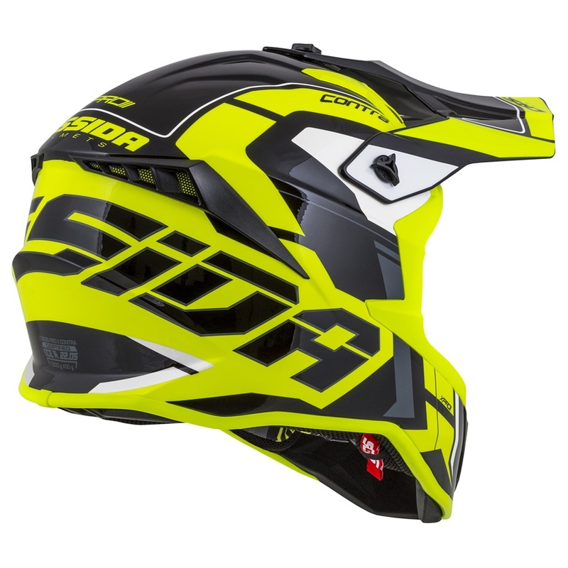 Motokrosová přilba Cassida Cross Pro II Contra fluo žluto-šedo-černá