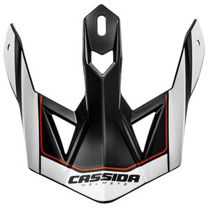 "Cassida Cross Pro II" šalmo skydelis balta-raudona-juoda