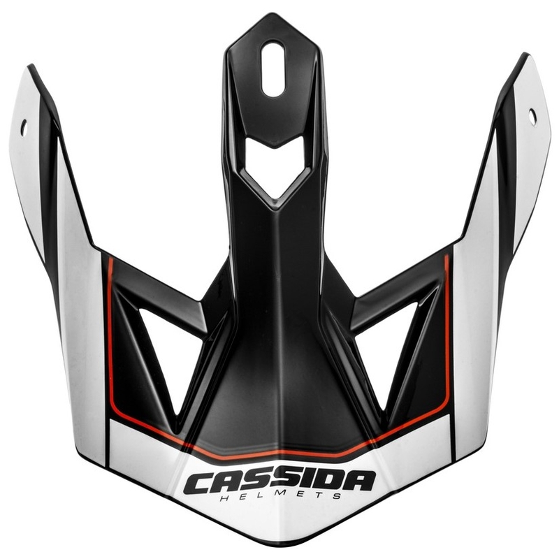 "Cassida Cross Pro II" šalmo skydelis balta-raudona-juoda