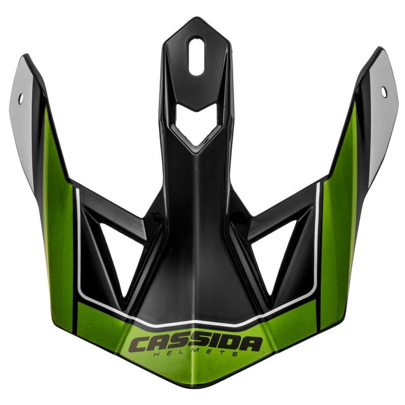 "Cassida Cross Pro II" šalmo skydelis juoda-pilka-balta-žalia