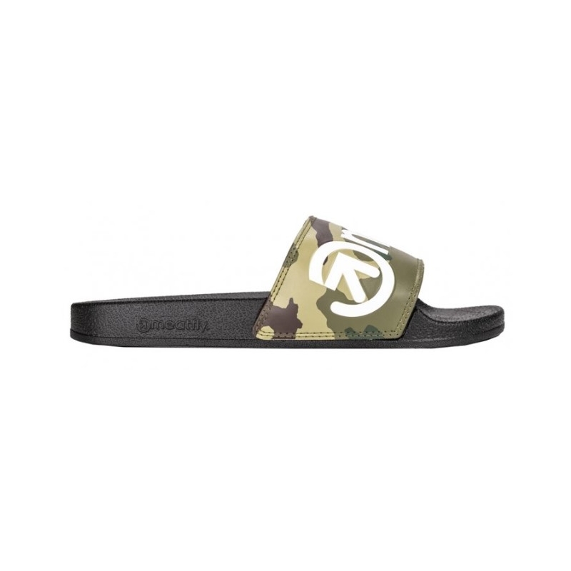 Pánské pantofle Meatfly Hudson camo zelené