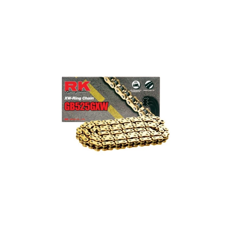 Řetěz RK 525 GXW 124 článků XW-kroužky zlatý