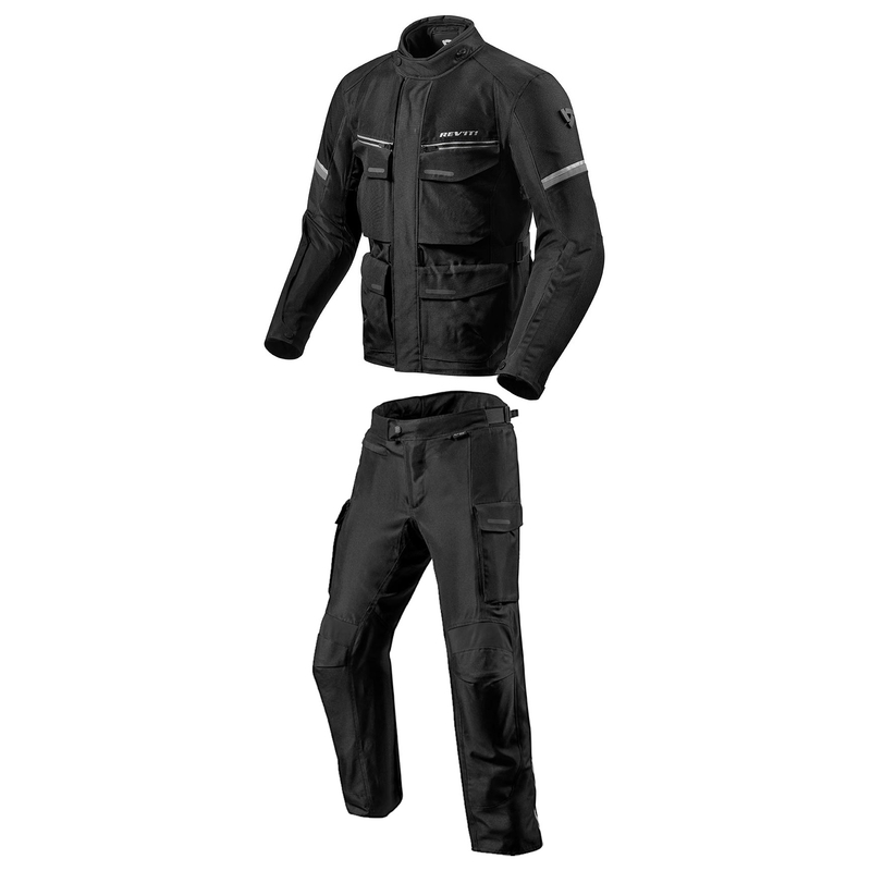 Vyriškas "Revit Outback 3" juodai sidabrinis motociklininko kombinezonas išpardavimas