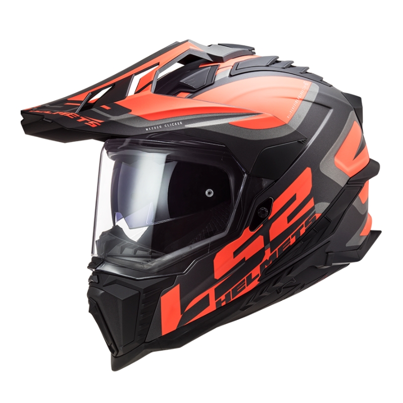 Enduro šalmas LS2 MX701 Explorer Alter juoda-oranžinė-pilka