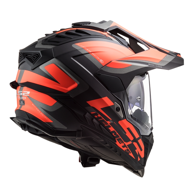 Enduro šalmas LS2 MX701 Explorer Alter juoda-oranžinė-pilka