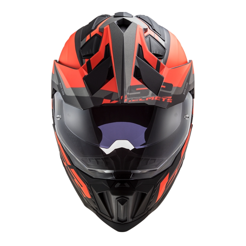 Enduro šalmas LS2 MX701 Explorer Alter juoda-oranžinė-pilka