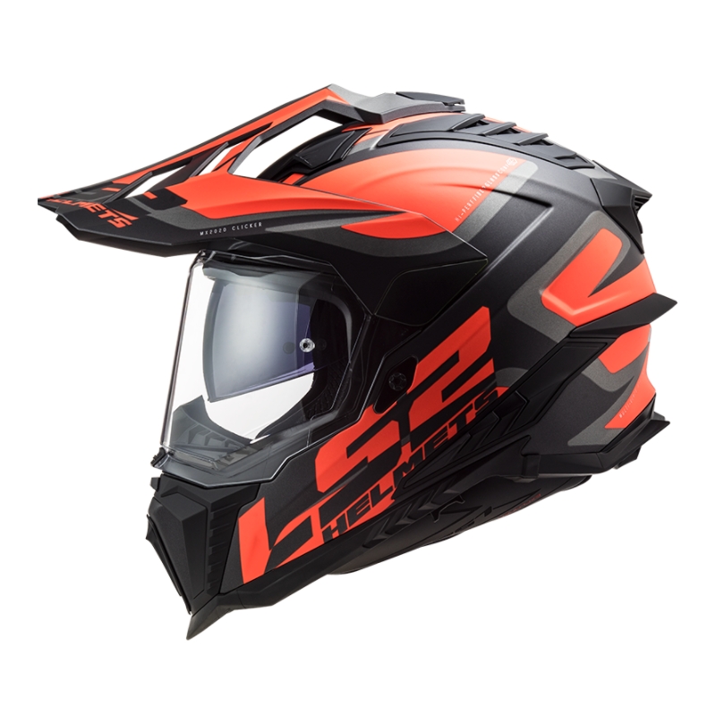 Enduro šalmas LS2 MX701 Explorer Alter juoda-oranžinė-pilka