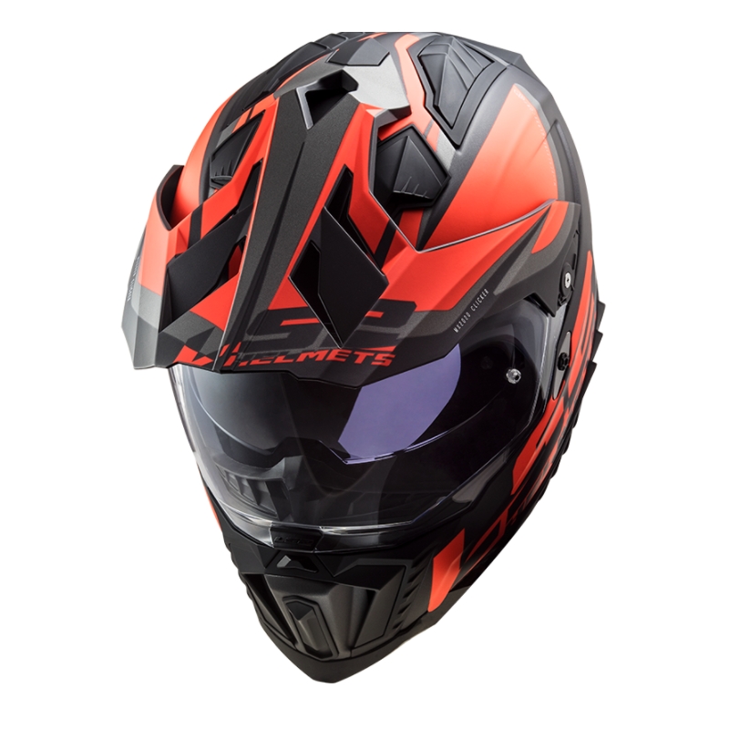 Enduro šalmas LS2 MX701 Explorer Alter juoda-oranžinė-pilka