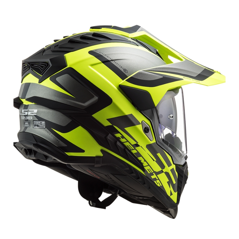Enduro šalmas LS2 MX701 Explorer Alter juoda-pilka-fluo geltona