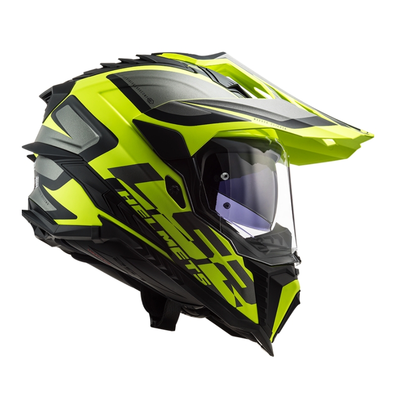 Enduro šalmas LS2 MX701 Explorer Alter juoda-pilka-fluo geltona