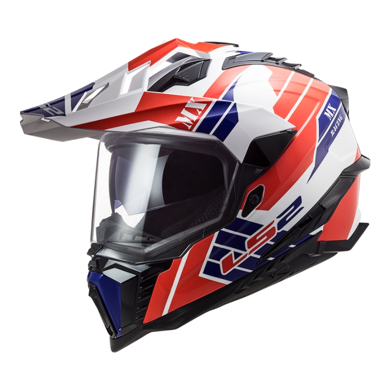Enduro přilba LS2 MX701 Explorer Atlantis bílo-modro-červená výprodej