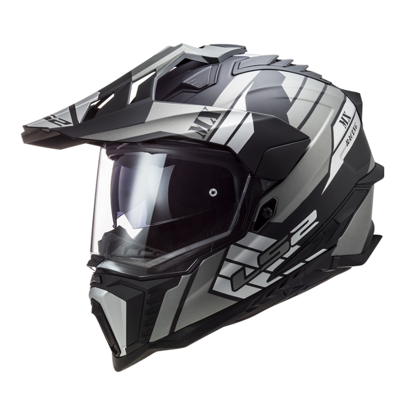 Enduro šalmas LS2 MX701 Explorer Atlantis juoda-pilka-balta