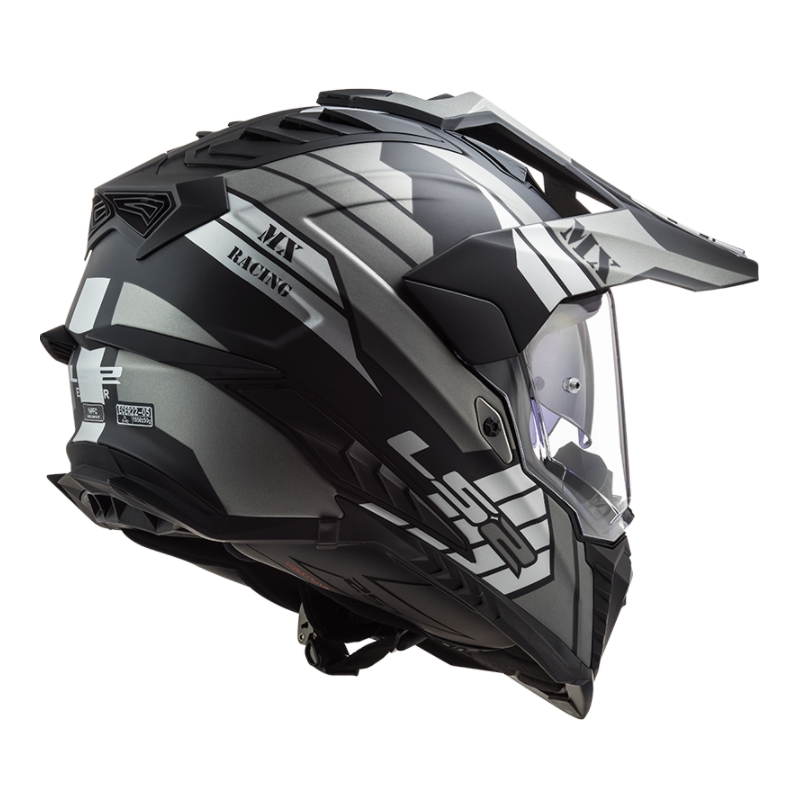Enduro šalmas LS2 MX701 Explorer Atlantis juoda-pilka-balta