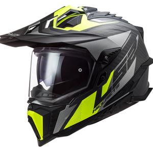Enduro šalmas LS2 MX701 Explorer C Focus juoda-pilka-fluo geltona