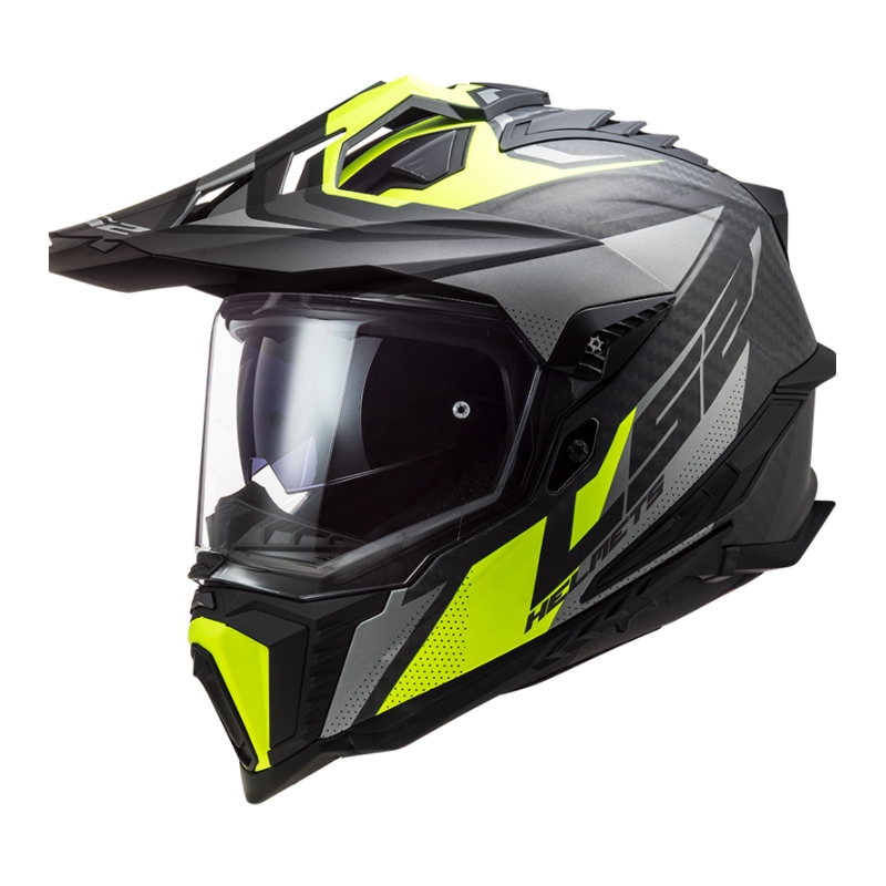 Enduro šalmas LS2 MX701 Explorer C Focus juoda-pilka-fluo geltona