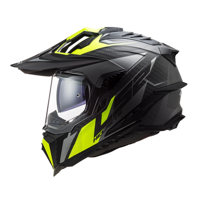 Enduro šalmas LS2 MX701 Explorer C Focus juoda-pilka-fluo geltona