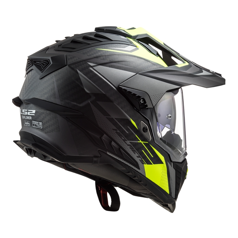 Enduro šalmas LS2 MX701 Explorer C Focus juoda-pilka-fluo geltona