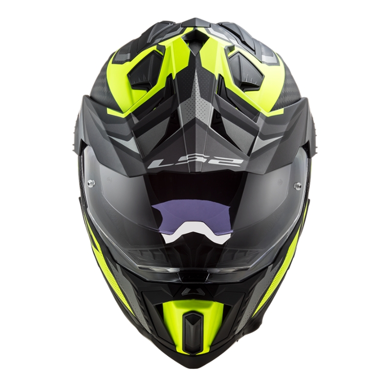 Enduro šalmas LS2 MX701 Explorer C Focus juoda-pilka-fluo geltona
