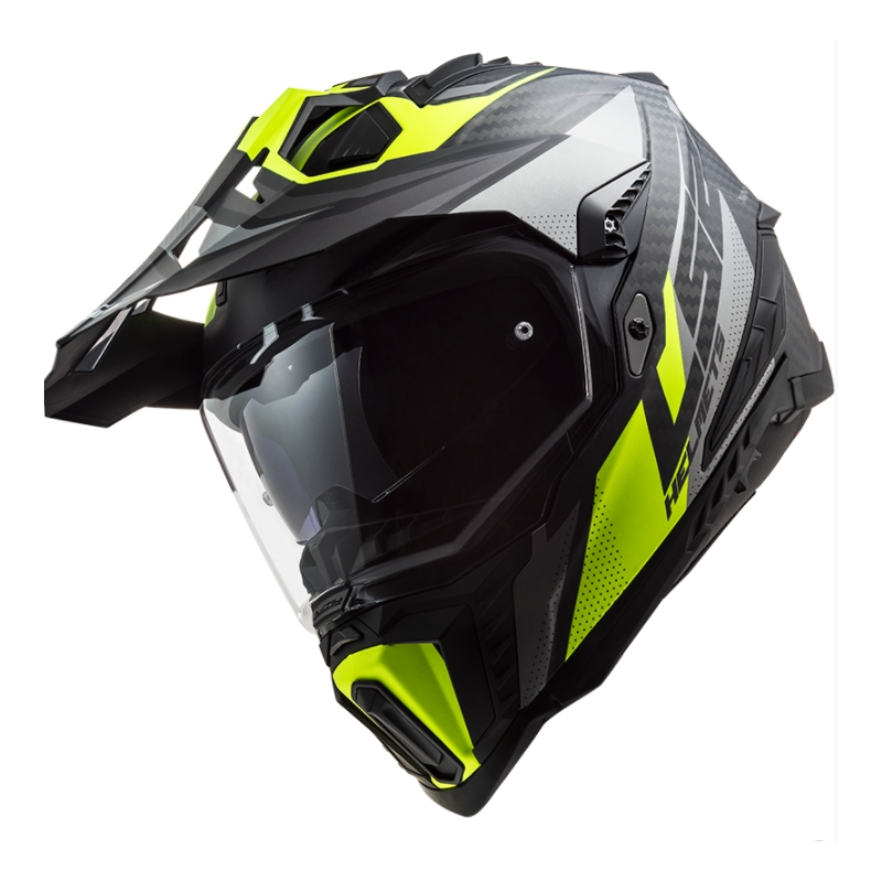 Enduro šalmas LS2 MX701 Explorer C Focus juoda-pilka-fluo geltona