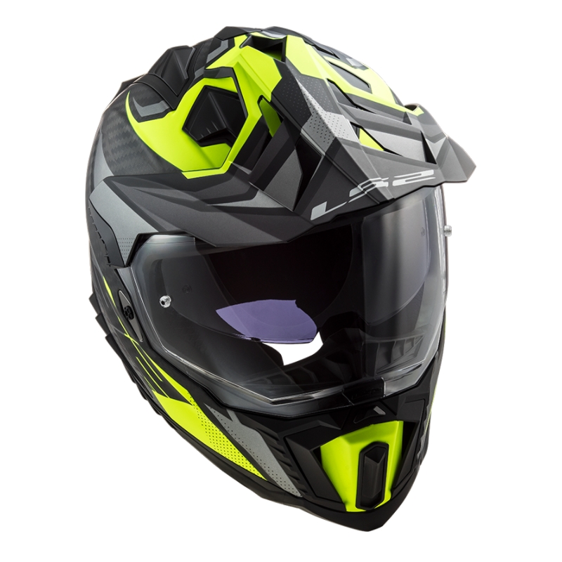 Enduro šalmas LS2 MX701 Explorer C Focus juoda-pilka-fluo geltona