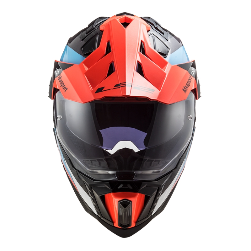 Enduro přilba LS2 MX701 Explorer C Frontier černo-oranžovo-modrá