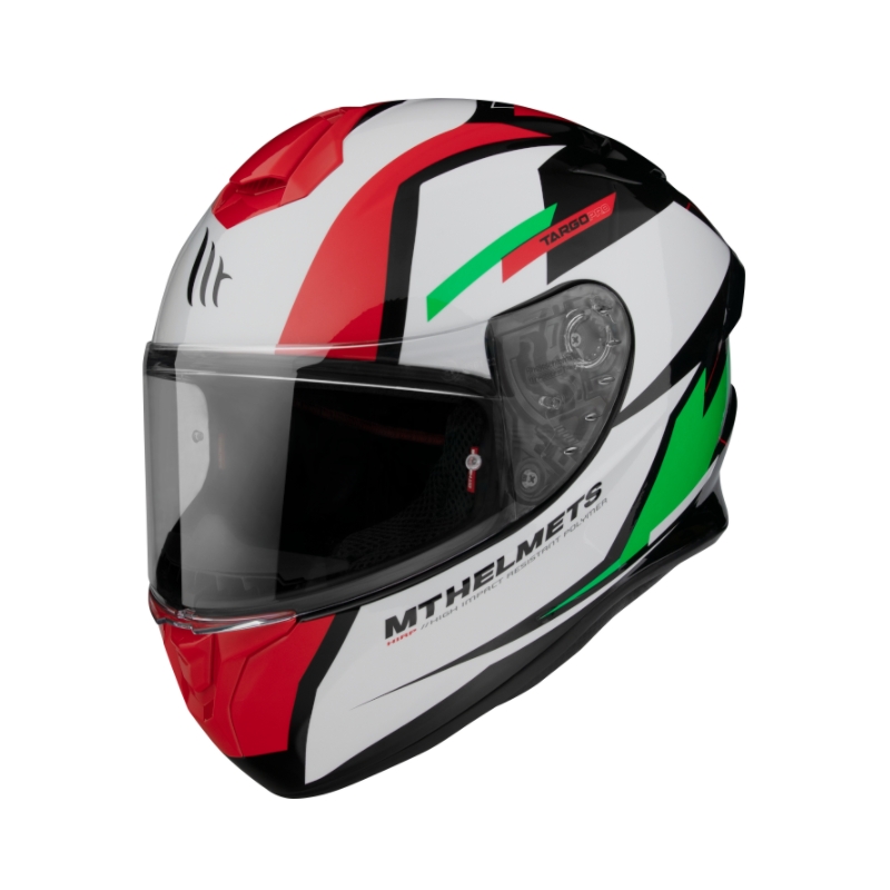 Integrální přilba na motorku MT FF106 Pro Targo Pro Sound černo-bílo-červeno-zelená výprodej