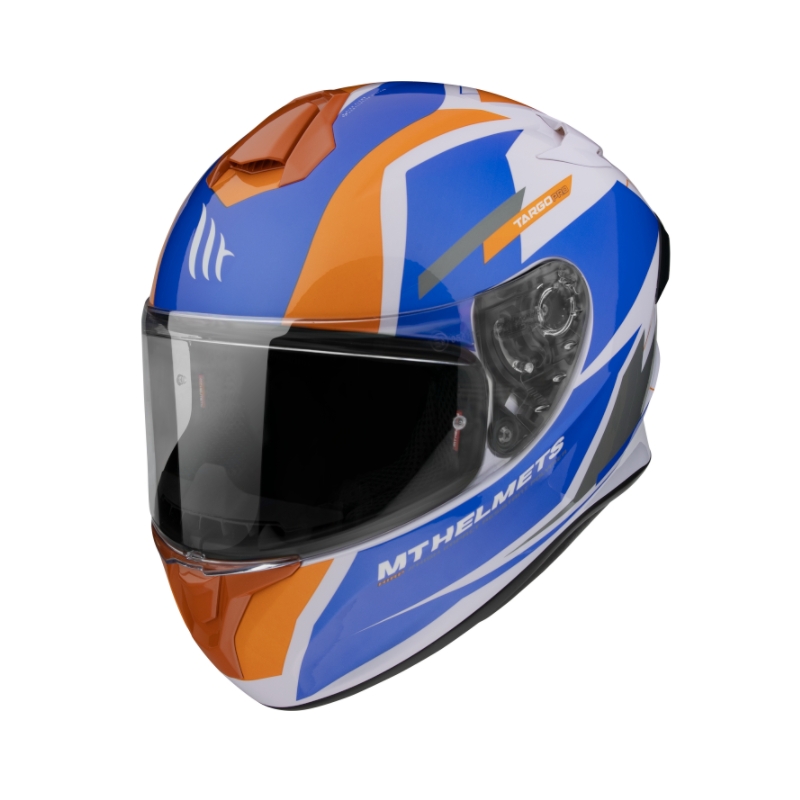 Integrální přilba na motorku MT FF106 Pro Targo Pro Sound modro-bílo-oranžová