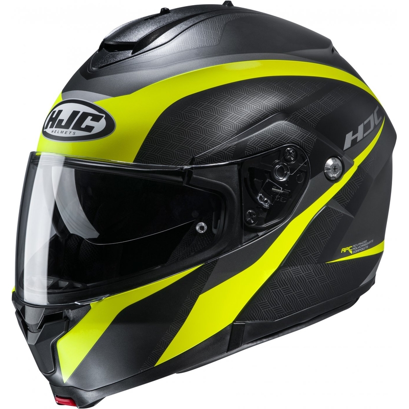 Vyklápěcí přilba na motorku HJC C91 Taly MC4HSF černo-šedo-fluo žlutá