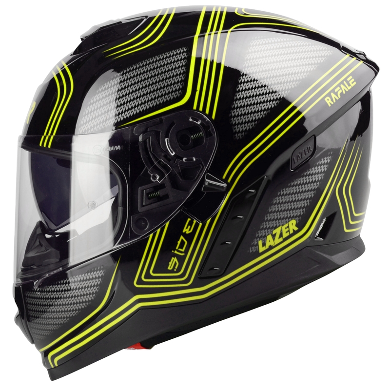 Integruotas motociklininko šalmas "Lazer Rafale EVO Darkside" juoda-pilka-fluo geltona išpardavimas