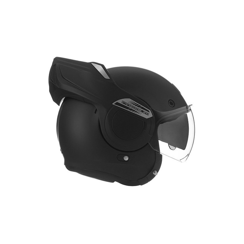 NOX PREMIUM Stratos apverčiamas motociklininko šalmas matinės juodos spalvos