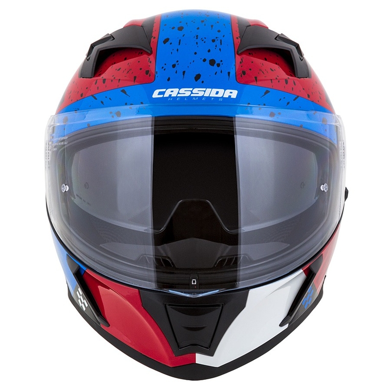 "Integral" motociklininko šalmas "Cassida Integral 3.0 DRFT" raudonai perlamutrinis mėlynas