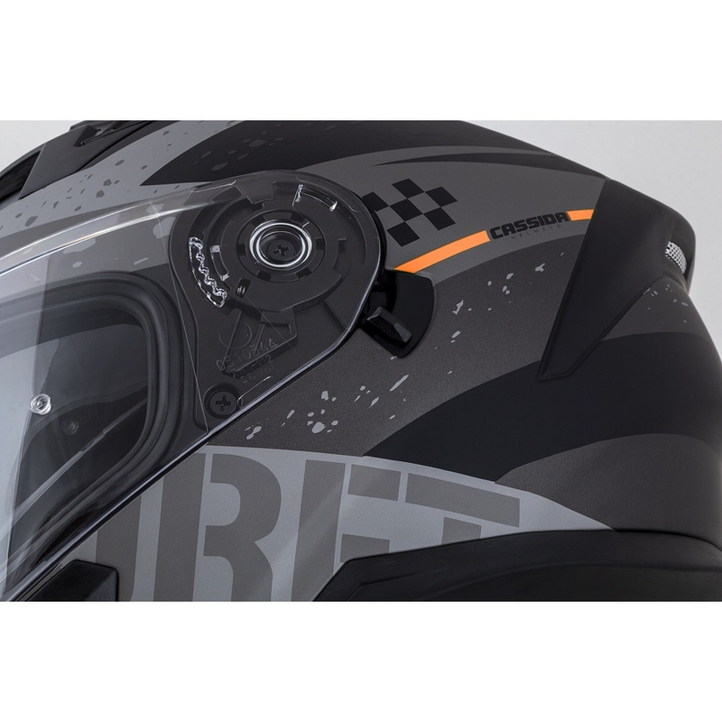 "Integral" motociklininko šalmas Cassida Integral 3.0 DRFT matinis pilkai-juodai-oranžinis