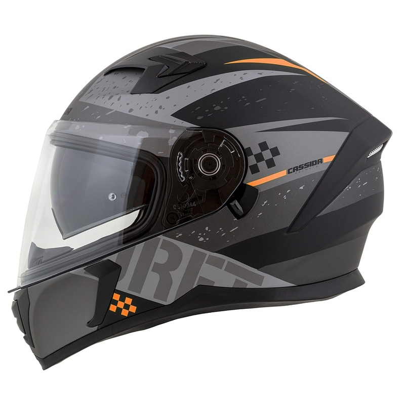 "Integral" motociklininko šalmas Cassida Integral 3.0 DRFT matinis pilkai-juodai-oranžinis