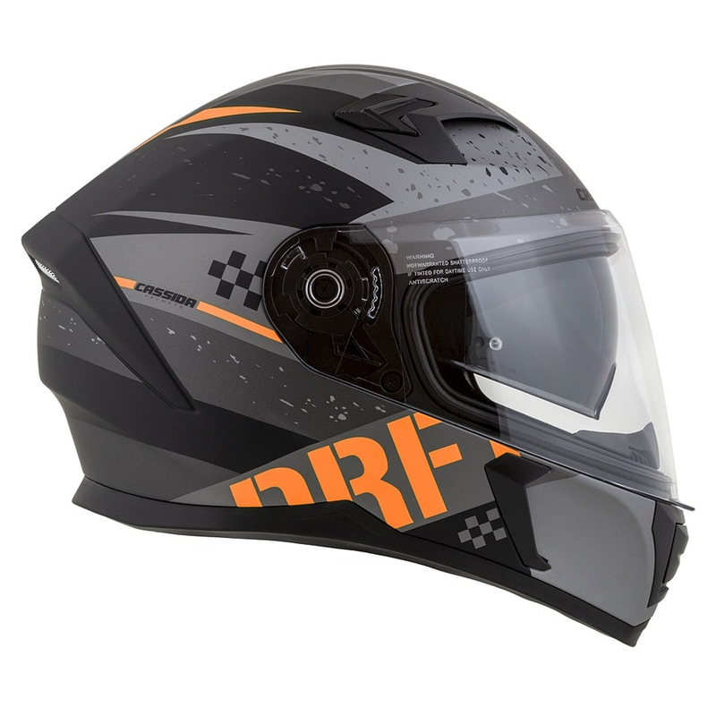 "Integral" motociklininko šalmas Cassida Integral 3.0 DRFT matinis pilkai-juodai-oranžinis
