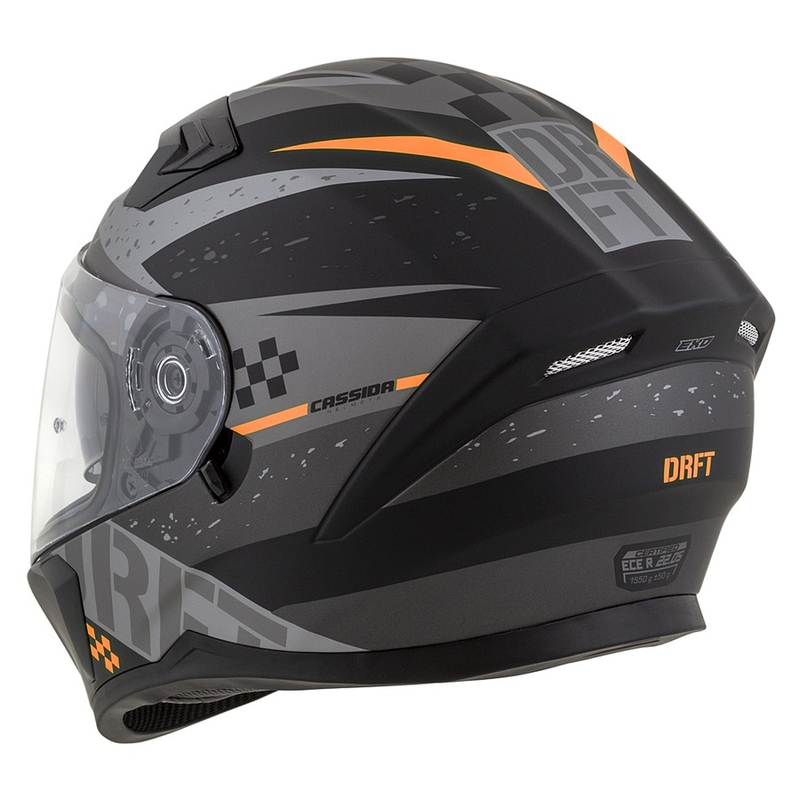 "Integral" motociklininko šalmas Cassida Integral 3.0 DRFT matinis pilkai-juodai-oranžinis