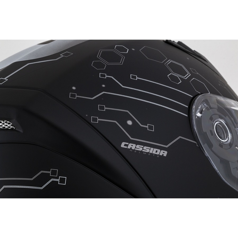 Integrální přilba na motorku Cassida 3.0 Hack Vision šedo-stříbrno-černá matná výprodej