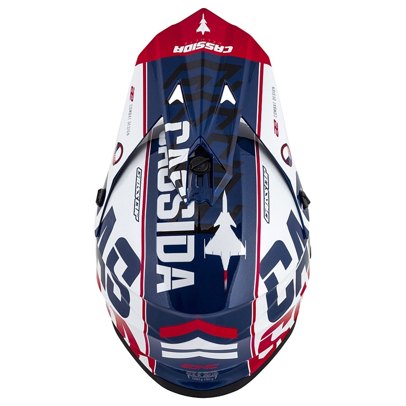 Motokrosová přilba Cassida Cross Cup Sonic červeno-modro-bílá