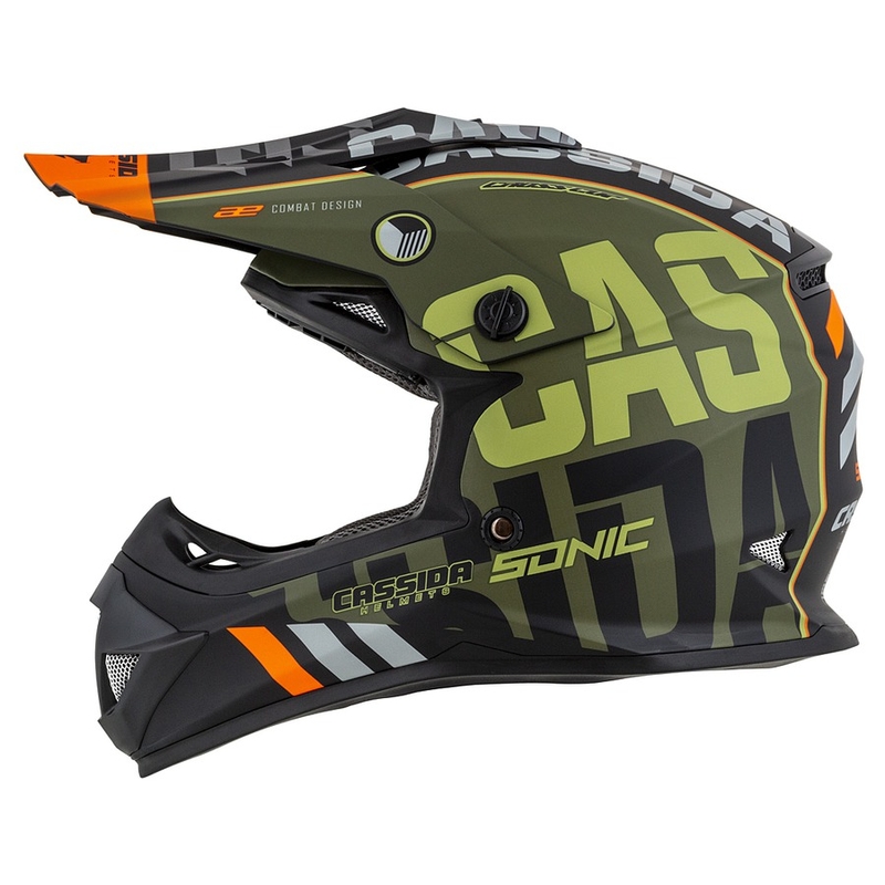 Dětská motokrosová přilba Cassida Cross Cup Sonic Junior oranžovo-zelená matná výprodej