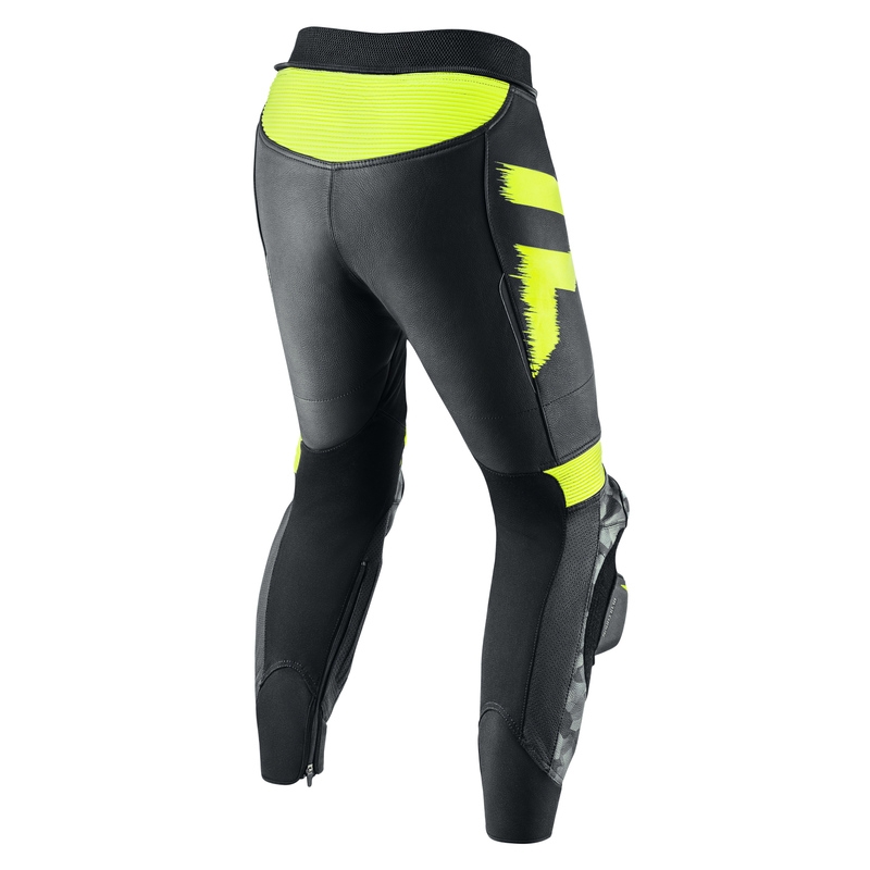 Kalhoty na motorku Rebelhorn Rebel černo-fluo žluté - smaz