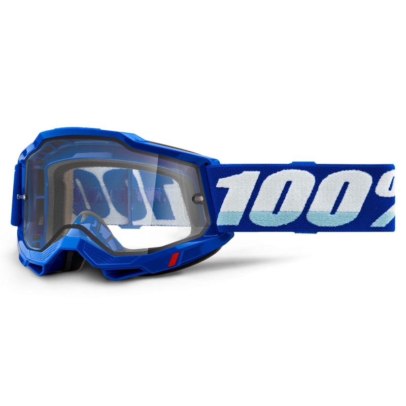 Motokroso akiniai 100% ACCURI 2 mėlyni (dvigubas skaidrus plexisklas)
